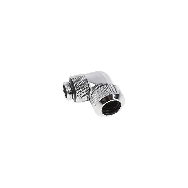 Alphacool Eiszapfen 13mm HardTube compression fitting 90° rotatable G1/4 - knurled - Chrome - أنبوب تبريد